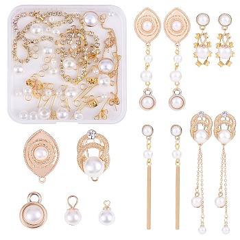 DIY Earring Making Kits, Including Plastic/Resin Pendants, Alloy/Brass Stud Earring Findings, Golden