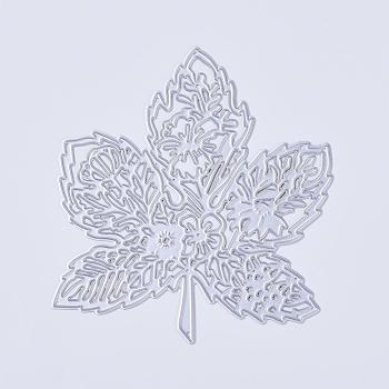 Autumn Theme Carbon Steel Cutting Dies Stencils, for DIY Scrapbooking/Photo Album, Decorative Embossing DIY Paper Card, Maple Leaf, Matte Platinum Color, 94x85.5x0.8mm