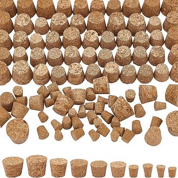 CHGCRAFT 120Pcs 10 Style Wood Cork Stopper, Bottle Tampions, Conical Frustum, BurlyWood, 6~19x6~15mm, 12pcs/style