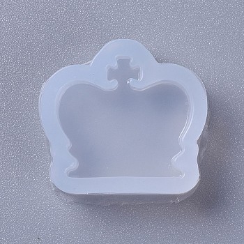 Food Grade Silicone Molds, Resin Casting Molds, For UV Resin, Epoxy Resin Jewelry Making, Crown, White, 24x25x7mm, Inner Diameter: 19x22mm