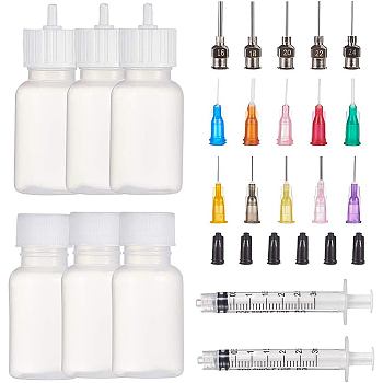 Plastic Fluid Precision Blunt Needle Dispense Tips, Plastic Injection Syringe(without needle) and Stainless Steel Fluid Precision Blunt Needle Dispense Tips, Mixed Color, 6.8x5.2x1.1cm