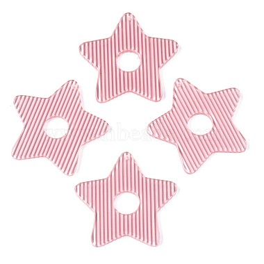 Hot Pink Star Cellulose Acetate Pendants