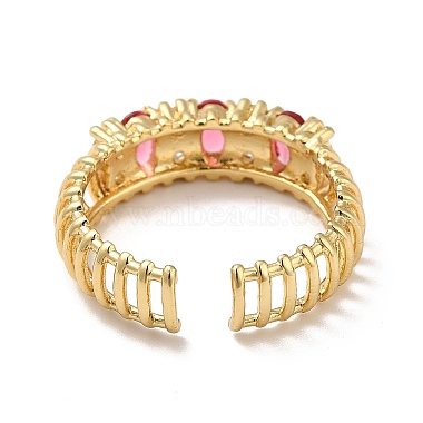 Brass Cubic Zirconia Cuff Ring(KK-H433-08A-G)-3