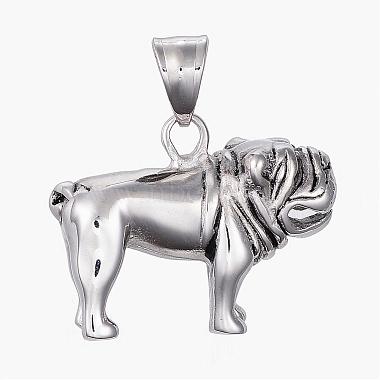 Antique Silver Dog Stainless Steel Pendants