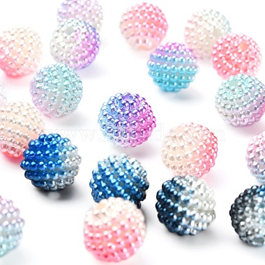 50 pièces 5 couleurs perles acryliques imitation perle(OACR-FS0001-04)-4