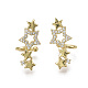 Brass Micro Pave Clear Cubic Zirconia Cuff Earrings(EJEW-R114-020G-NF)-1