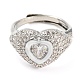 Enamel Heart Adjustable Ring with Clear Cubic Zirconia(RJEW-Q781-01P-04)-2