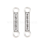 Tibetan Style Alloy Connector Charms, Rectangle Links, Antique Silver, 33x7x2mm, Hole: 4.5mm(PALLOY-A024-15AS-1)