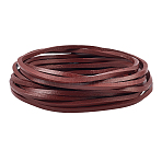 5M Cowhide Leather Cord, Leather Jewelry Cord, Jewelry DIY Making Cord, Flat, Saddle Brown, 4x4mm, about 5.47 Yards(5m)/Set(WL-GF0001-26A-02)