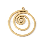 304 Stainless Steel Pendants, Vortex, Golden, 27x24.5x1.5mm, Hole: 1.5mm(STAS-G355-08A-G)
