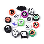 Halloween Handmade Polymer Clay Beads, Mixed Shapes, 8~12x8~15.5x3~5.5mm, Hole: 1.2~2mm(CLAY-T022-16M)