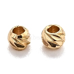 Brass Beads, Cadmium Free & Lead Free, Long-Lasting Plated, Faceted, Column, Real 24K Gold Plated, 2x2mm, Hole: 1mm(KK-H759-07A-G)