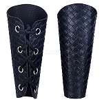 Adjustable Polyester Cord Bracelet, Gauntlet Wristband, Cuff Wrist Guard for Men, Black, 17.4x20.3x0.24cm(AJEW-WH0010-50B)