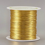 Round Copper Beading Wire for Jewelry Making, Long-Lasting Plated, Wheat, 24 Gauge, 0.5mm, about 75.45 Feet(23m)/roll(YS-TAC0004-0.5mm-11)
