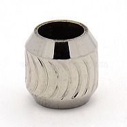 Stainless Steel Beads, Large Hole Column Beads, Stainless Steel Color, 10x10mm, Hole: 6mm(STAS-M003-13P)