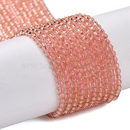 Transparent Glass Beads Strands, Faceted Round, Light Salmon, 2mm, Hole: 0.8mm, about 175pcs/strand, 14.06~14.17 inch(35.7~36cm)(GLAA-H021-04-27)