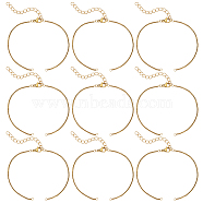 10Pcs 304 Stainless Steel Box Chains/Venice Chains Bracelets Making, with Lobster Claw Clasps and Cable Chain Extension Chain, Golden, 7-1/4 inch(18.5cm)(AJEW-BBC0002-10)