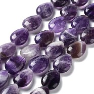 Natural Amethyst Beads Strands, Teardrop, 17.5~18x13x6mm, Hole: 1.2mm, about 22pcs/strand, 15.24 inch(38.7cm)(G-L242-29)