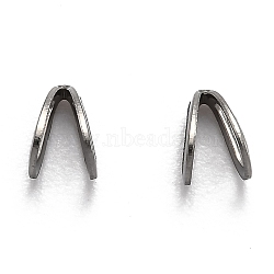 304 Stainless Steel Pendant Bails, Teardrop, Stainless Steel Color, 5.5x4x3mm, Hole: 2.5x3mm(STAS-F267-06P)
