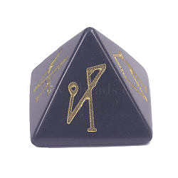 Pyramid Reiki Natural Obsidian Display Decorations, for Home Office Desk Decoration, 25x25x20mm(DJEW-PW0013-41C)