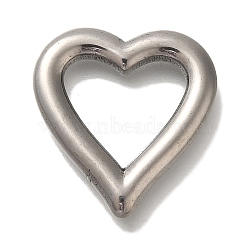 304 Stainless Steel Linking Rings, Heart, Antique Silver, 25x24x3.7mm, Inner Diameter: 12x15.5mm(STAS-H223-21AS-02)