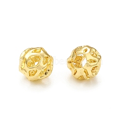 Brass Beads, Hollow, Rondelle, Real 18K Gold Plated, 3.5x3.5mm, Hole: 1.4mm(KK-P228-60G)