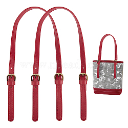 WADORN 2Pcs Imitation Leather Adjustable Crossbody Purse Straps, with Alloy Findings, Dark Red, 64.5~69x1.45x0.3cm(FIND-WR0009-52A)