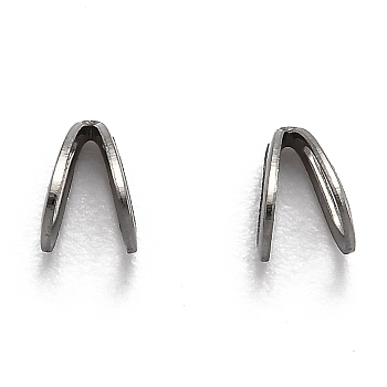 304 Stainless Steel Pendant Bails, Teardrop, Stainless Steel Color, 5.5x4x3mm, Hole: 2.5x3mm