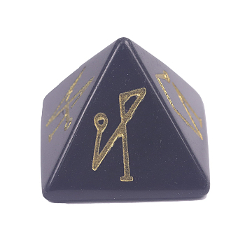 Pyramid Reiki Natural Obsidian Display Decorations, for Home Office Desk Decoration, 25x25x20mm