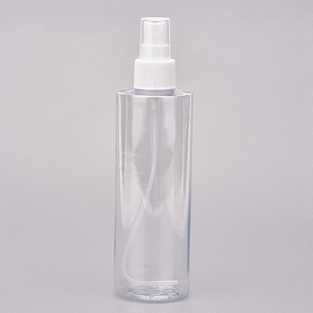 Plastic Spray Bottles, with Fine Mist Sprayer & Dust Cap, Refillable Bottle, Clear, 18.5cm, Capacity: 250ml