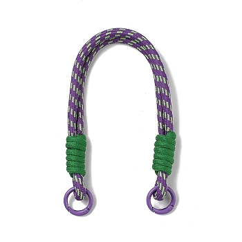 Nylon Cord Bag Handles, with Alloy Spring Gate Rings, for Bag Replacement Accessories, Green, 34.5x1.55cm