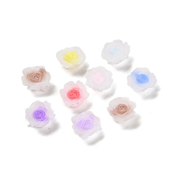Luminous Resin Decoden Cabochons, Glow in the Dark Flower, Mixed Color, 9.5x10x4.5mm