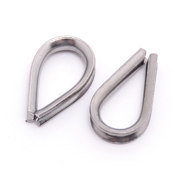 304 Stainless Steel Wire Rope Thimbles, 18.1x11x3.9mm