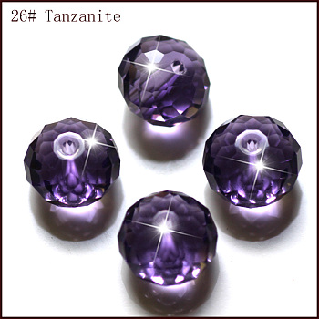 Imitation Austrian Crystal Beads, Grade AAA, Faceted, Rondelle, Blue Violet, 6x4mm, Hole: 0.7~0.9mm