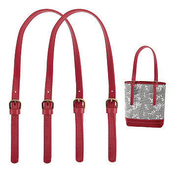 WADORN 2Pcs Imitation Leather Adjustable Crossbody Purse Straps, with Alloy Findings, Dark Red, 64.5~69x1.45x0.3cm