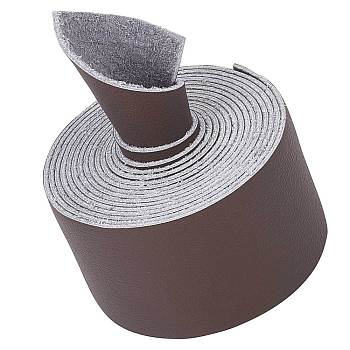 Flat Microfiber Imitation Leather Cord, Garment Accessories, Coffee, 37x1.5mm, about 2.19 Yards(2m)/Roll