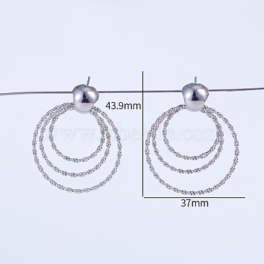 Triple Circle Brass Stud Earrings(AK0462)-3