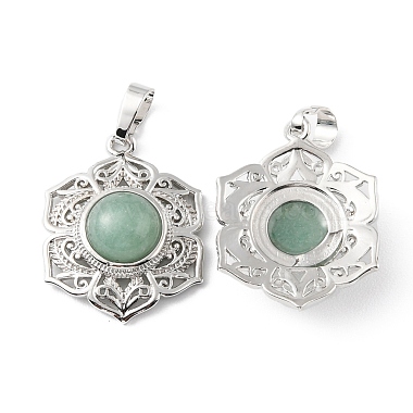 pendentifs naturels aventurine verte(G-P498-02P-03)-2