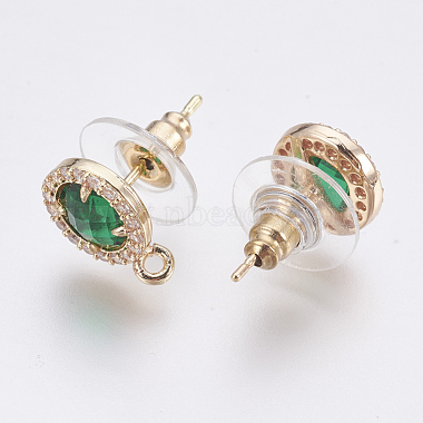 Faceted Glass Stud Earring Findings(X-GLAA-F084-B02)-2