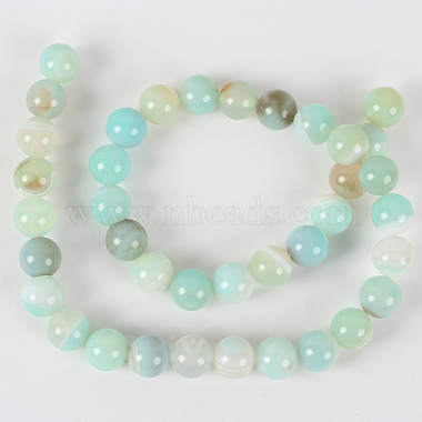 Dyed SkyBlue Natural Gemstone Agate Round Bead Strands 10mm about 38pcs 14.96" 