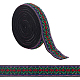 5 Yards Ethnic Style Embroidery Flat Polyester Elastic Rubber Cord/Band(OCOR-BC0005-15B)-1