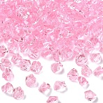 50G Transparency Acrylic Beads, Nuggets, Faceted, Flamingo, 9x6mm(TACR-YW0003-08A)