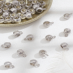 40Pcs Barrel Alloy Tube Bails, Loop Bails, Platinum, 12x7x8mm, Hole: 2mm, Inner Diameter: 5mm(FIND-LP0007-04)