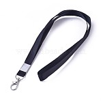 Polyester Neck Strap Lanyard, with Lobster Claw Clasps, Black, 48.5x1.5cm(AJEW-WH0098-79F)