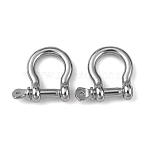 Non-Tarnish 304 Stainless Steel D-Ring Anchor Shackle Clasps, Stainless Steel Color, 25x23x7.5mm(STAS-H142-06P)