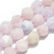 Natural Morganite Beads Strands, Faceted, Round, Star Cut Round Beads, 5~6mm, Hole: 0.7mm, 14.5 inch~15.7  inch(37~40cm), about 62~70pcs/Strand(G-K303-B03-6mm)