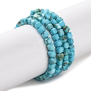 Natural Howlite Beads Strands, Dyed, Faceted, Cube, Cyan, 3x3x3mm, Hole: 0.8mm, about 123~140pcs/strand, 15.35''(39cm)(G-H025-04B)