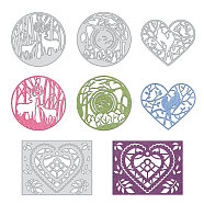 Carbon Steel Cutting Dies Stencils, for DIY Scrapbooking/Photo Album, Decorative Embossing DIY Paper Card, Mixed Shape, Matte Platinum Color, 100x85~130mm, 4pcs/set(DIY-DM0001-011MP)