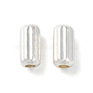 Alloy Spacer Beads, Long-Lasting Plated, Grooved Column Shape, Silver, 6x3mm, Hole: 1.2mm(PALLOY-F309-28S)