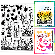 PVC Stamps, for DIY Scrapbooking, Photo Album Decorative, Cards Making, Stamp Sheets, Film Frame, Flower, 21x14.8x0.3cm(DIY-WH0371-0199)